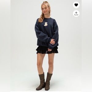 Happy Camp3r Navy Sweatshirt with Teddy Patch